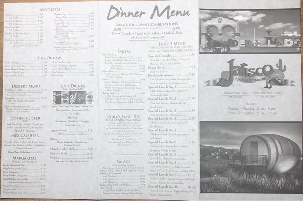 Menu photo 3 Jalisco Hays, KS Menu photo 3 Jalisco Hays, KS