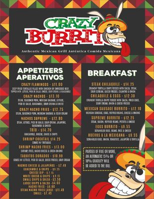 Menu photo 2 Crazyburrito Authentic Mexican Grill Tampa, FL Menu photo 2 Crazyburrito Authentic Mexican Grill Tampa, FL
