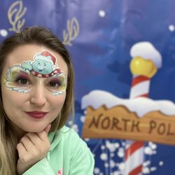 Tiny Art Face Painting - Enjoying face painting at the North Pole at the Fairgrounds this year!