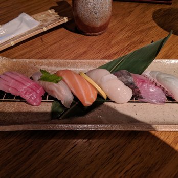 Tei Tei Robata Bar - 6 piece premium sushi sampler - Japanese Near Me - Dallas, Texas Tei Tei Robata Bar - 6 piece premium sushi sampler - Japanese Near Me - Dallas, Texas