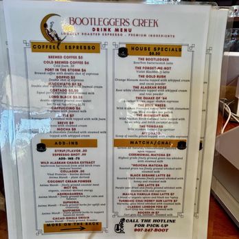 Bootleggers Creek - Menu - Gift Shops Near Me - Ketchikan, Alaska