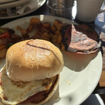 The Flying Egg - burnt pork roll . Did not eat any of it . - Breakfast & Brunch Near Me - Bethlehem, Pennsylvania