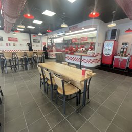 the inside of a fast food restaurant the inside of a fast food restaurant