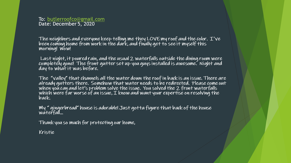 Slide of Butler Roof Company