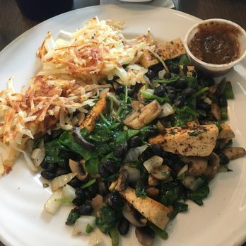 Southern Belle's - Vegan Tofu Spinach Skillet with Hashbrowns - Breakfast & Brunch Near Me - Barrington, Illinois Southern Belle's - Vegan Tofu Spinach Skillet with Hashbrowns - Breakfast & Brunch Near Me - Barrington, Illinois