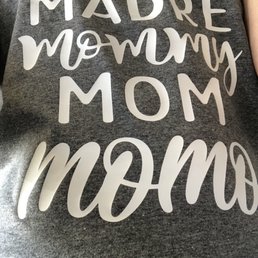 Mother's Day shirt with the name my son actually calls me vinyled right into the shirt within minutes