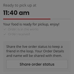 My order says it has been received and it is ready for pickup.