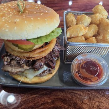 Burger Zone - Western Burger Zone sub Peperjack Cheese with Tots - Burgers Near Me - Anchorage, Alaska