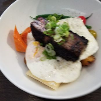 Breakfast Table - Coffee crusted pork belly benedict - Breakfast & Brunch Near Me - Vancouver, British Columbia
