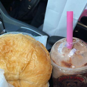 Spare Donuts - Bacon, egg, cheese croissant & Mocha coffee smoothie regular size - Donuts Near Me - Covington, Louisiana Spare Donuts - Bacon, egg, cheese croissant & Mocha coffee smoothie regular size - Donuts Near Me - Covington, Louisiana