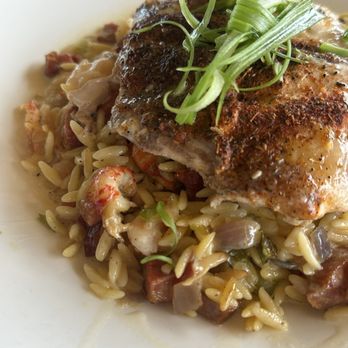 Coastal Fish Company - Louisiana Spiced Redfish * Orzo Jambalaya with creamy white Cajun sauce with Andouille sausage and white shrimp. - Seafood Near Me - Memphis, Tennessee