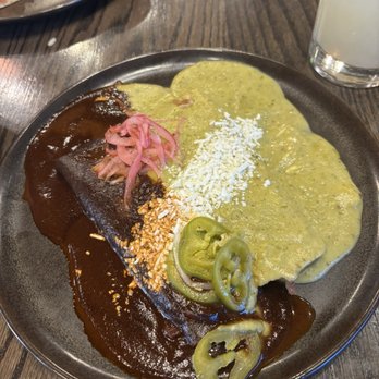 Teocalli Cocina - Half and half cheese enchiladas - Mexican Near Me - Arvada, Colorado Teocalli Cocina - Half and half cheese enchiladas - Mexican Near Me - Arvada, Colorado