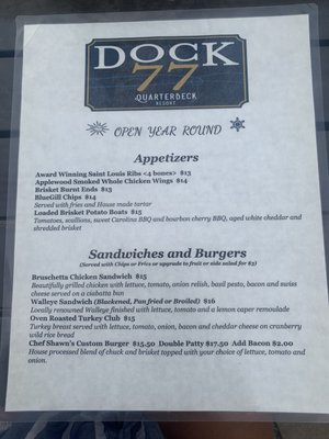 Menu photo 3 Dock 77 Nisswa, MN Menu photo 3 Dock 77 Nisswa, MN