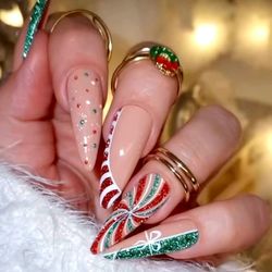 AR Salon Lashes Brows and Nails - Christmas nails design