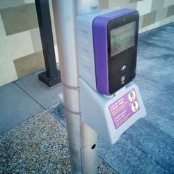 Metropolitan Transit System - The tap pedestals you can tap your cards before you board and when you come to the 12th imperial and old town transfer..