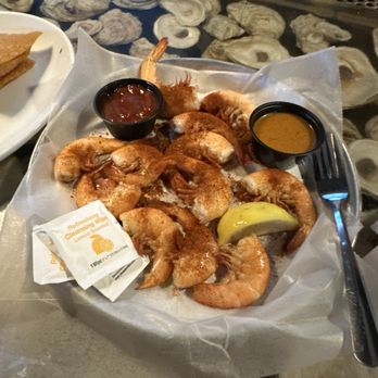 The Half Shell - "Half pound" of cold, blackened peel and eat shrimp. DELICIOUS! - Seafood Near Me - Saint Simons Island, Georgia The Half Shell - "Half pound" of cold, blackened peel and eat shrimp. DELICIOUS! - Seafood Near Me - Saint Simons Island, Georgia