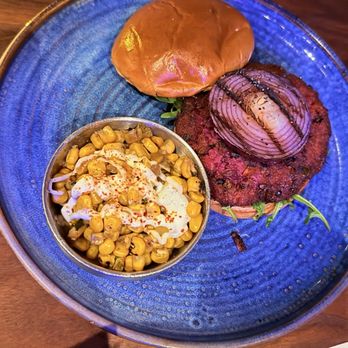 Eureka! - Crispy Veggie Beet Burger - American Near Me - Mountain View, California Eureka! - Crispy Veggie Beet Burger - American Near Me - Mountain View, California