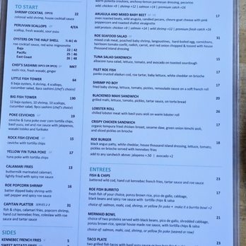 Roe Seafood Restaurant - Menu - Seafood Near Me - Long Beach, California