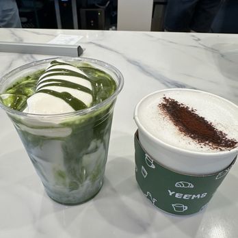 Yeems Coffee - Iced Vienna matcha latte & hot Vienna latte - Coffee & Tea Near Me - Gardena, California