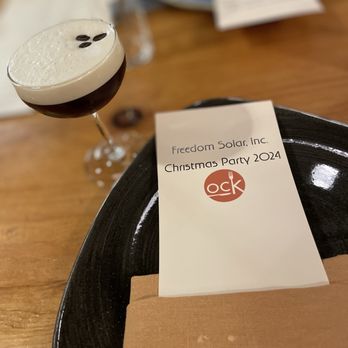 Orchard City Kitchen - Our custom menu for our holiday party! I was greeted with an espresso martini upon my arrival! - New American Near Me - Campbell, California