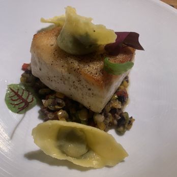 Barolo Grill - Halibut with pesto tortellini - Italian Near Me - Denver, Colorado Barolo Grill - Halibut with pesto tortellini - Italian Near Me - Denver, Colorado