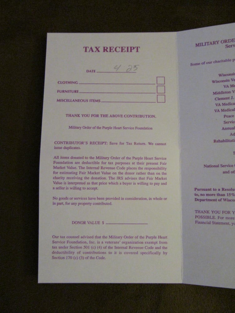 Inside Receipt Left Side This Is Where You Record Anything You