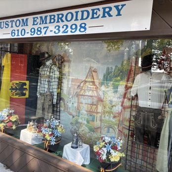 Ernst Licht Embroidery & Imports - Some of their goods in the front window - Men's Clothing Near Me - Oley, Pennsylvania Ernst Licht Embroidery & Imports - Some of their goods in the front window - Men's Clothing Near Me - Oley, Pennsylvania