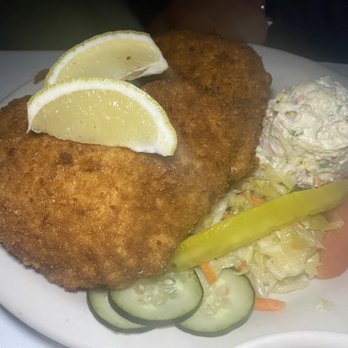 DJ's Bistro - Chicken schnitzel with side of potato salad and veggies - German Near Me - Concord, California