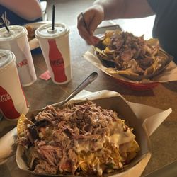 Durham’s Pit BBQ - Pulled pork and chicken nachos were awesome. A lot of food for one person good value for the price as well unlimited drinks!