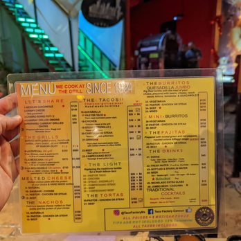 Taco Factory - Menu (Jan 2022) - Mexican Near Me - Cancún, ROO Taco Factory - Menu (Jan 2022) - Mexican Near Me - Cancún, ROO