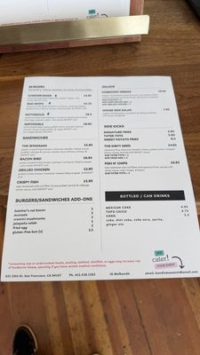 Menu photo 2 Bandit San Francisco, CA Menu photo 2 Bandit San Francisco, CA