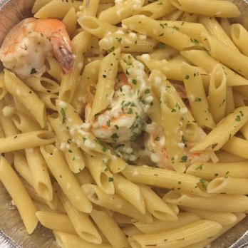 Amici Italian Grill - Penne Alfredo with four lovely shrimp. - Italian Near Me - Middletown, Connecticut