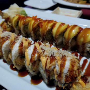 Kobe - Snow crunch (front) and Amore rolls (back) - Sushi Bars Near Me - Greece, New York