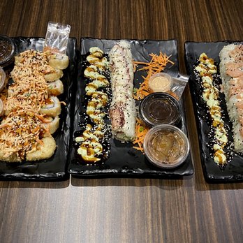 Sinaloa Factory - Top 3 recommended to us. Left: Sinaloa Roll, Middle: Chácaloso Roll (Octopus Roll), Right: Salmoncito Roll - Sushi Bars Near Me - Toronto, Ontario Sinaloa Factory - Top 3 recommended to us. Left: Sinaloa Roll, Middle: Chácaloso Roll (Octopus Roll), Right: Salmoncito Roll - Sushi Bars Near Me - Toronto, Ontario