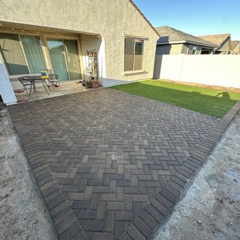 Alamo Mountain Landscaping - Herringbone Paver with Artificial Turf - Tree Services Near Me Alamo Mountain Landscaping - Herringbone Paver with Artificial Turf - Tree Services Near Me