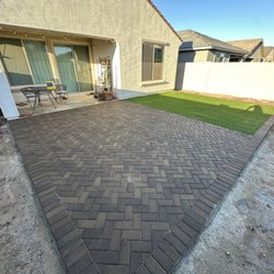Alamo Mountain Landscaping - Herringbone Paver with Artificial Turf