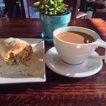 Tru Bru - Half of the chicken sausage breakfast burrito and their mild roast drip. Perfect! - Coffee & Tea Near Me - Orange, California Tru Bru - Half of the chicken sausage breakfast burrito and their mild roast drip. Perfect! - Coffee & Tea Near Me - Orange, California