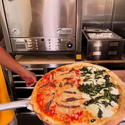SeaBreeze Pizza - 1/2 Anchovies 1/2 white spinach garlic