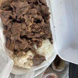 Aloha Hawaiian BBQ - 9/21/26. I had my doubts but pretty solid. Mini teriyaki $14.99. More beef than rice, awesome. Same plaza as Hobby, Ross, and TJ.