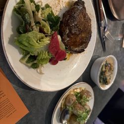 Elbow Lane - Steak, greens with blue cheese and smoked new potatoes
