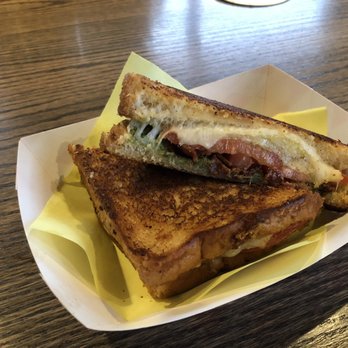 Little Machine Beer - Grilled cheese from Denver Cheesery food truck out front and two beer samples - Breweries Near Me - Denver, Colorado Little Machine Beer - Grilled cheese from Denver Cheesery food truck out front and two beer samples - Breweries Near Me - Denver, Colorado