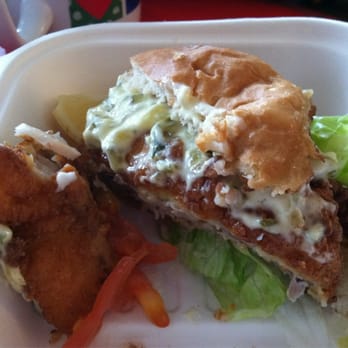 Captain Jack's Roadside Shack - Half eaten fish sandwich - Seafood Near Me - Easthampton, Massachusetts Captain Jack's Roadside Shack - Half eaten fish sandwich - Seafood Near Me - Easthampton, Massachusetts