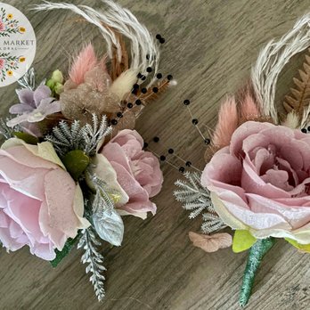 The Flower Market - Wrist corsage matching boutonnire - Floral Designers Near Me The Flower Market - Wrist corsage matching boutonnire - Floral Designers Near Me