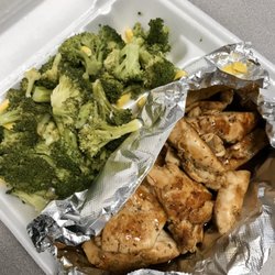 Anastasia’s Pizza, Oven And Grill - Chicken Teriyaki with a double side of vegetable medley