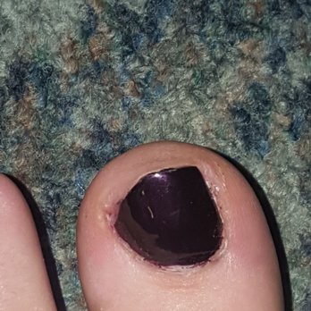 Talent Nails & lashes - Did my toes intimidate her to cut on a weird angle lol - Hair Salons Near Me - Surrey, British Columbia