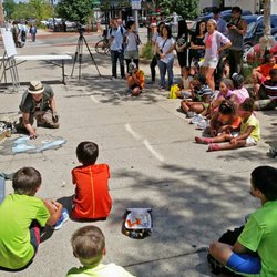 Lansing Art Gallery & Education Center - Public art gets everyone involved! Thanks to David Zinn for an excellent demonstration of chalk art!