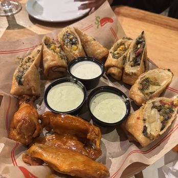 Chili's - Triple Dipper. 2 Southwestern Egg rolls and wings - American Near Me - Elk Grove, California Chili's - Triple Dipper. 2 Southwestern Egg rolls and wings - American Near Me - Elk Grove, California
