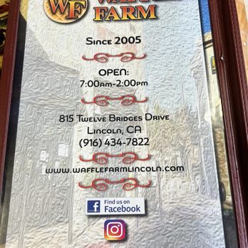 Waffle Farm - Menu - Breakfast & Brunch Near Me - Lincoln, California