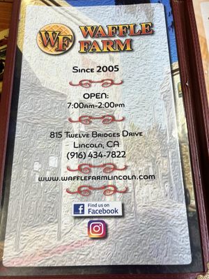 Menu photo 3 Waffle Farm Lincoln, CA