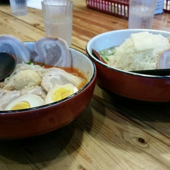 Kintaro Ramen - Spicy flavour ramen on the left and cheese ramen on the right. Total with tax and tip was $28 - Ramen Near Me - Vancouver, British Columbia Kintaro Ramen - Spicy flavour ramen on the left and cheese ramen on the right. Total with tax and tip was $28 - Ramen Near Me - Vancouver, British Columbia
